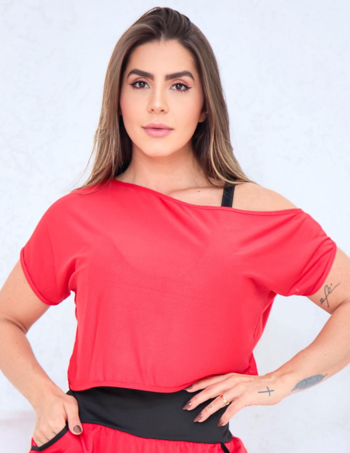 Bata Fitness Ombro Só em Dry Fit Vermelho | Ref: 4.4.4271-11