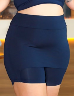 Bermuda com Tapa Bumbum Plus Size Azul Marinho | Ref: 4.4.4073-18