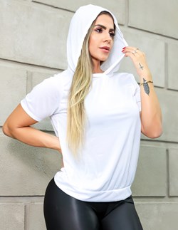Blusa Fitness Feminina em Dry Fit de Poliéster Branca | Ref: 4.4.4039-