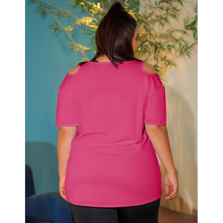 Blusa Feminina Plus Size em Dry Fit Pink