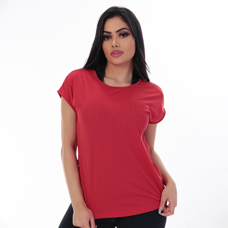 Blusa Feminina Fitness em Dry Fit Vermelha | Ref: 4.4.4387-11