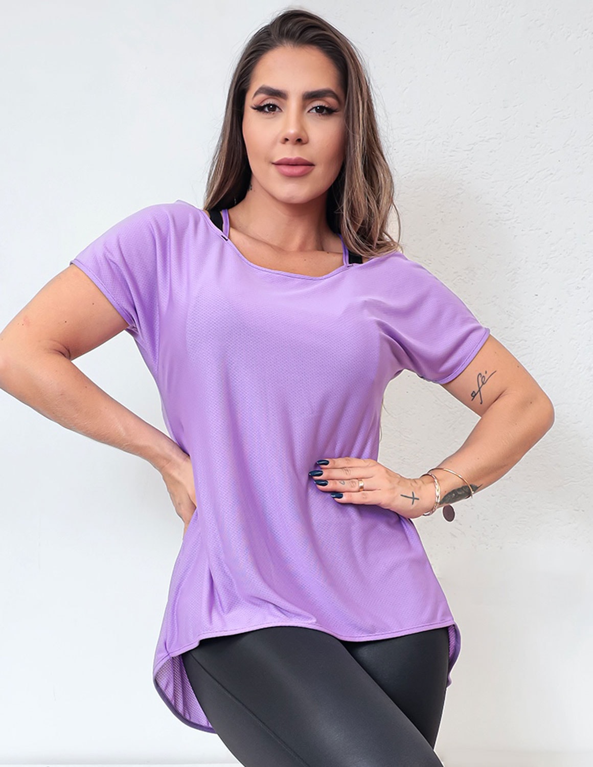 Blusa Feminina para Academia com Manguinhas Dry Fit