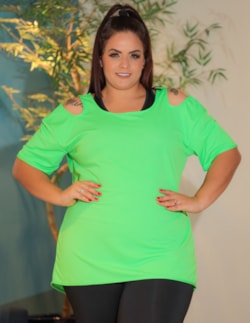 Blusa Fitness Academia Plus Size Fitness Feminina em Dry Fit