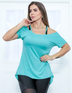 Blusa Fitness Feminina Verde em Dry Fit | Ref: 3.3.2553-05-G