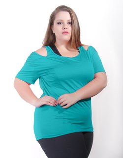 Blusa para Academia Plus Size em Dry Fit Verde | Ref: 4.4.1751-05