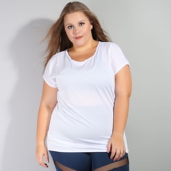 Blusa Plus Size Branca em Dry Fit | Ref: 4.4.1752-02-48