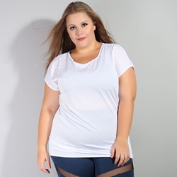 Blusa Plus Size Branca em Dry Fit | Ref: 4.4.1752-02-52