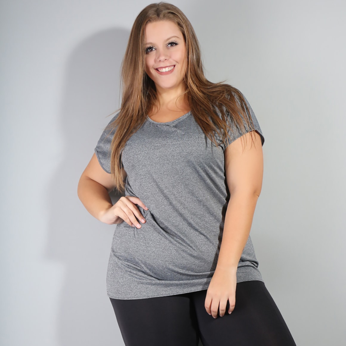 Blusa Plus Size Mescla em Dry Fit de Poliéster | Ref: 4.4.1752-03-52