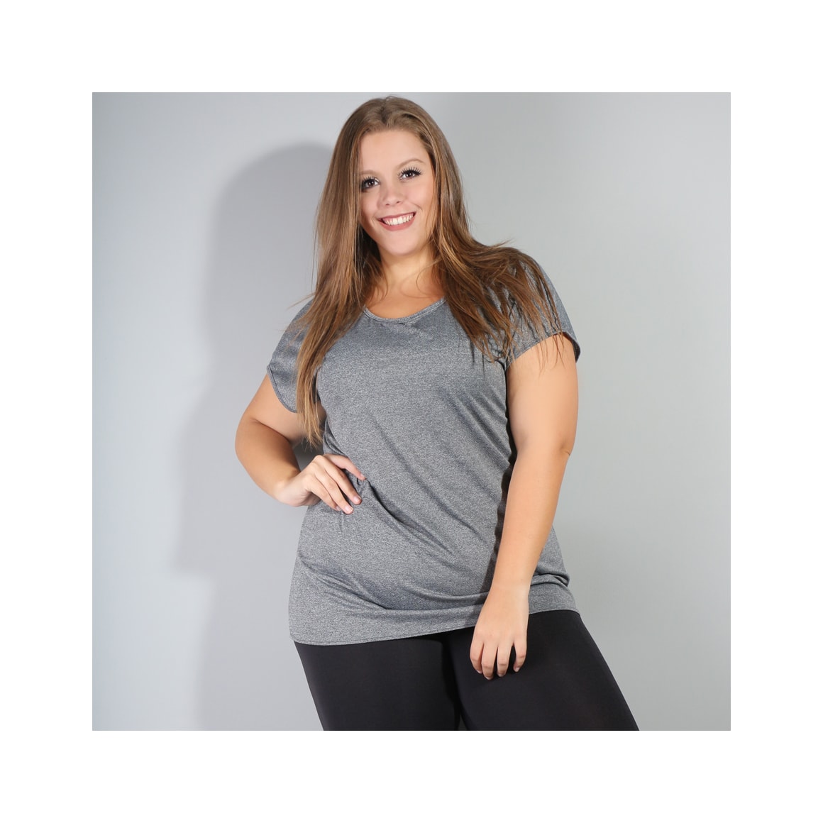 Blusa Plus Size Mescla em Dry Fit de Poliéster | Ref: 4.4.1752-03-54