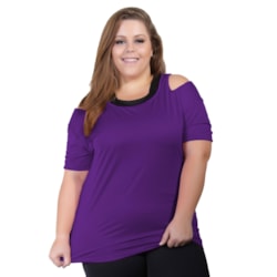 Blusa Plus Size Roxa em Dry Fit | Ref: 4.4.1751-10