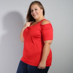 Blusa Plus Size Vermelha em Dry Fit | Ref: 4.4.1751-11