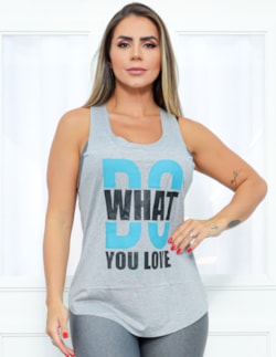 Blusa Regata Feminina Mullet Fitmoda com Estampa - WHAT DO YOU LOVE