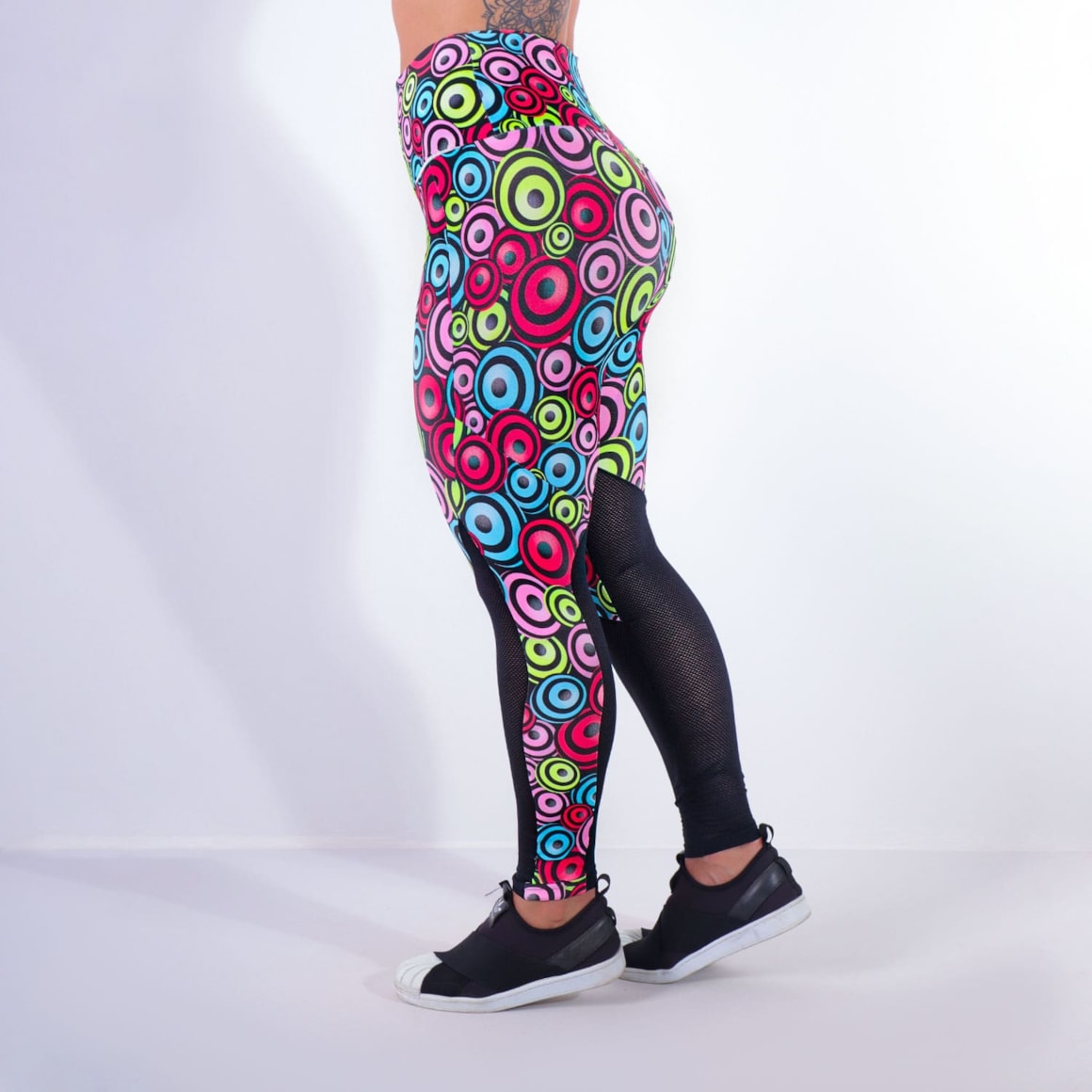 Calça Feminina Estampada com Tela Preta nas Pernas | Ref: 4.4.4159-318