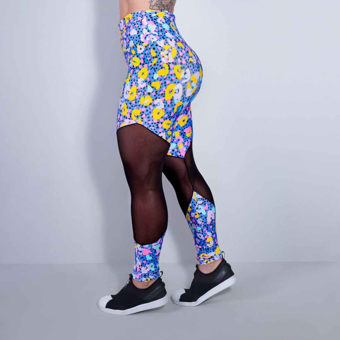 Calça Fitness estampada com Tule | Ref: 4.4.1712-3168