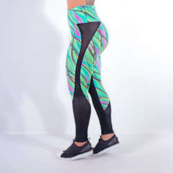 Calça Fitness Feminina Estampada com Tela | Ref: 4.4.4160-3190