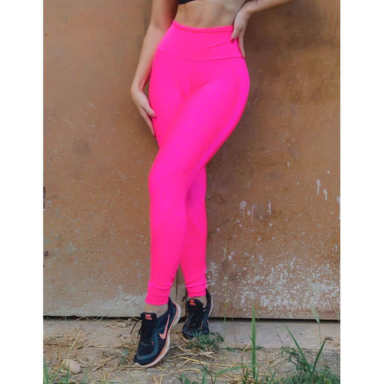 Calça Fitness Zig de Poliamida Rosa Neon | Ref: 3.3.2545-39
