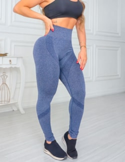 Calça Legging Esportiva Feminina com Cintura Alta Elástica Sem Costura