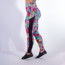 Calça Legging Estampada com Tela Preta | Ref: 4.4.4369-3188