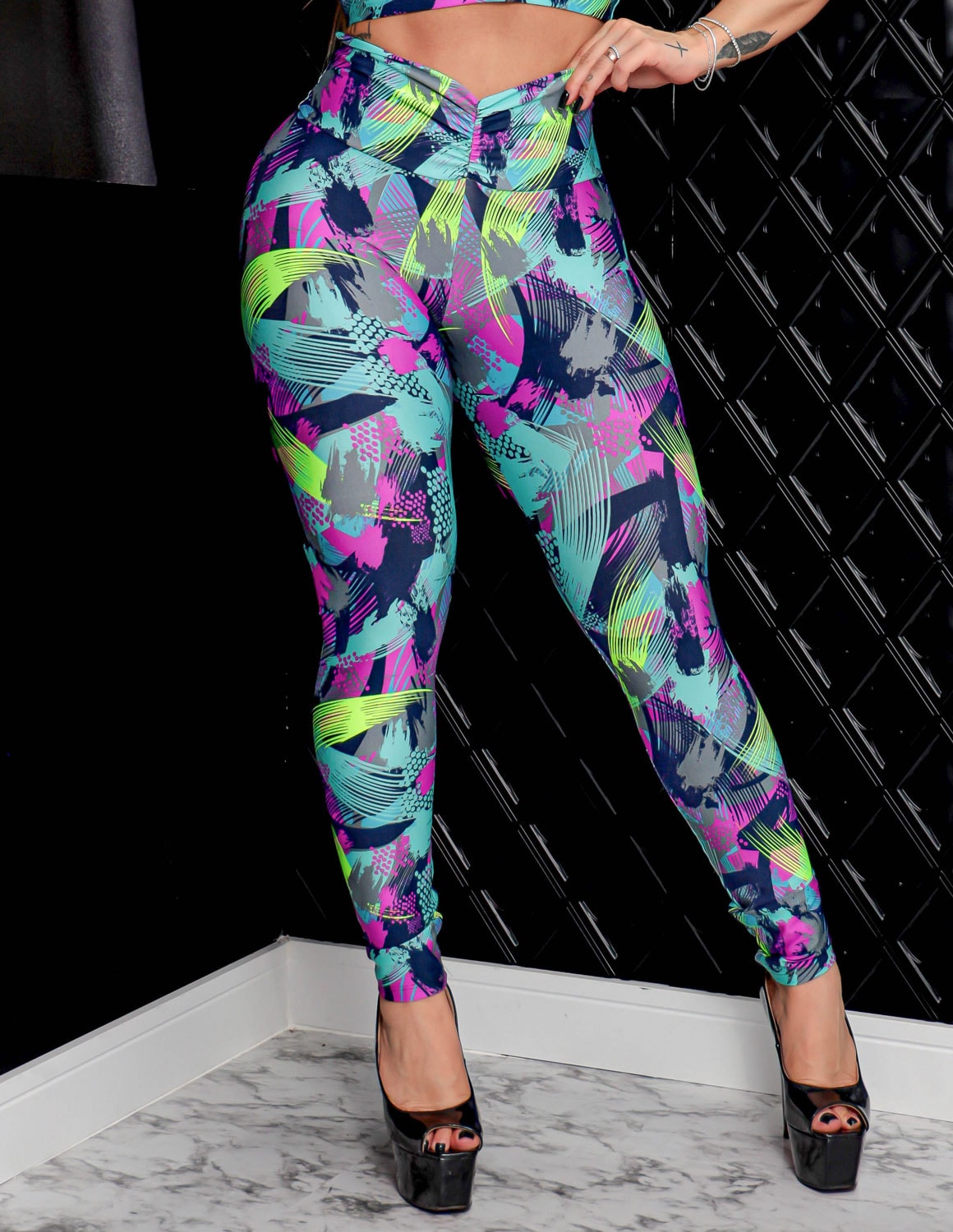 Calça Legging Academia Estampada Calça Legging Estampada Esportiva
