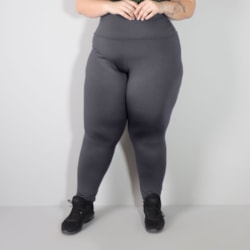 Calça Legging Fitness Plus Size Grafite Cós Alto | Ref: 4.4.4293-28