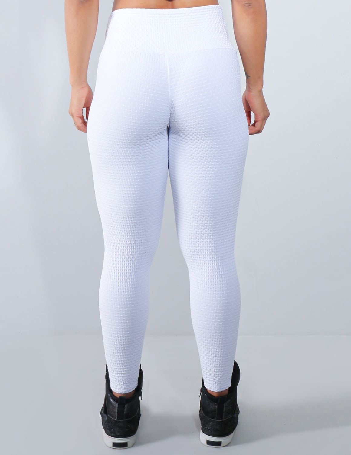 Calça Legging Fusô em Poliamida Texturizada 3D Branca Ref: