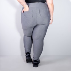 Calça Legging Plus Size Mescla com Bolsos | Ref: 4.4.4156-03