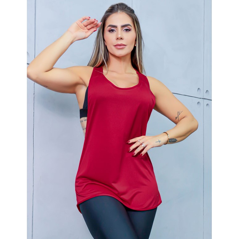 Camiseta Cavada Fitness Vinho em Dry Fit | Ref: 3.3.2165-24