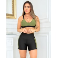 Preto e verde miitar