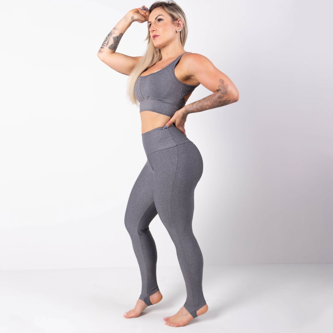 Conjunto Mescla com Calça com Pezinho e Top com Bojo Removível | Ref: