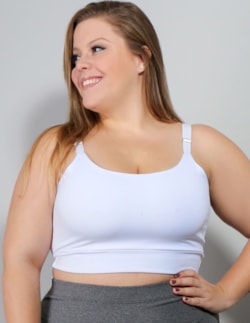 Cropped Branco Plus Size sem Bojo | Ref: 4.4.4140-02