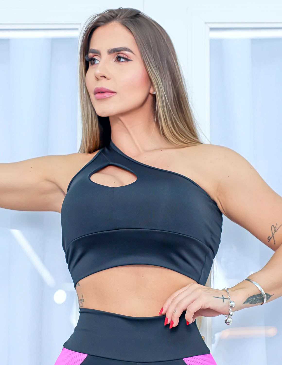 Cropped Feminino Preto com Bojo | Ref: 4.4.1821-01