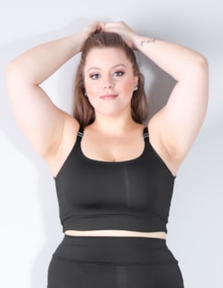 Cropped Feminino Preto Plus Size com Alças Reguláveis | Ref: 4.4.4431