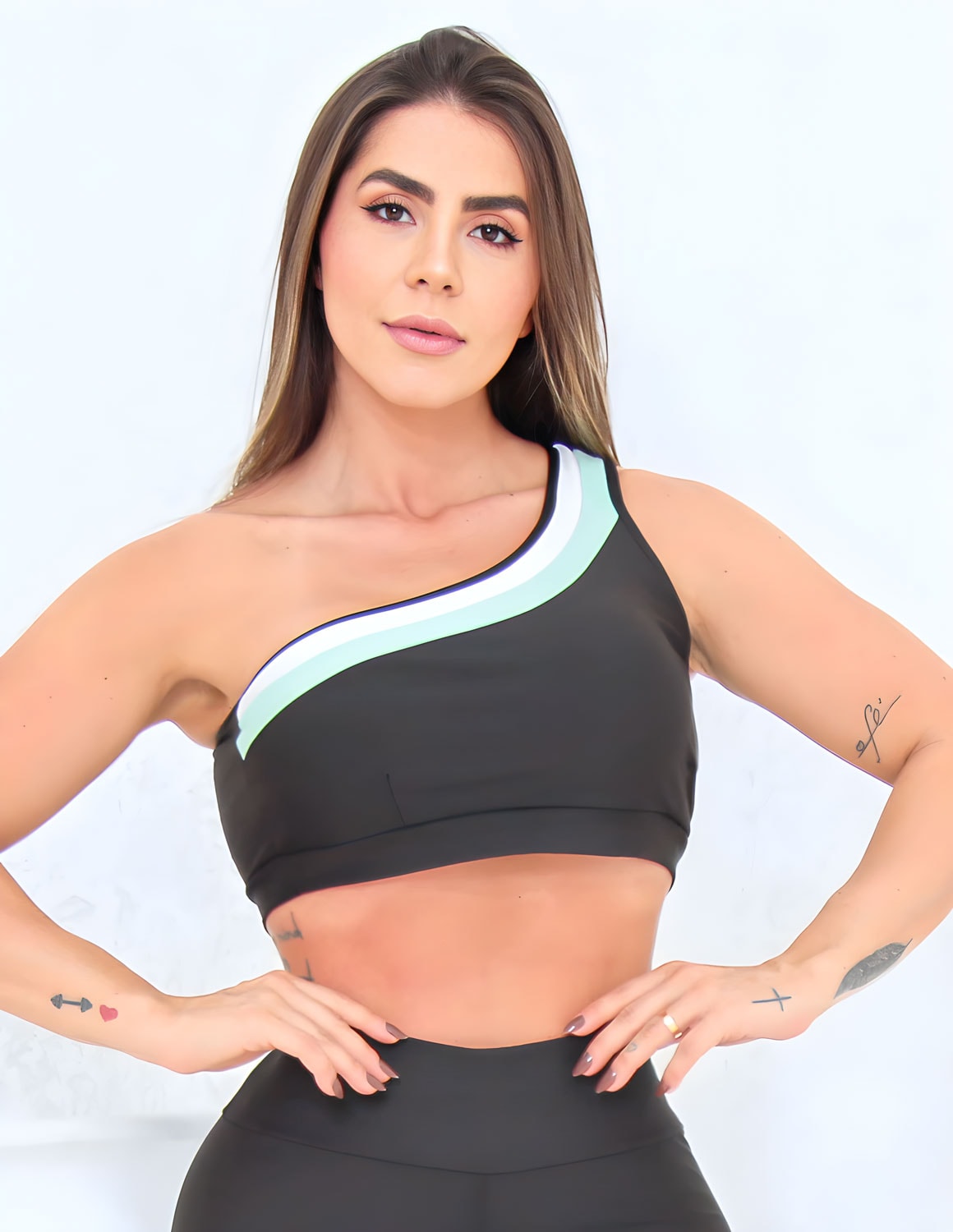 Cropped para Academia Fitness Top Uma Alça sem Bojo