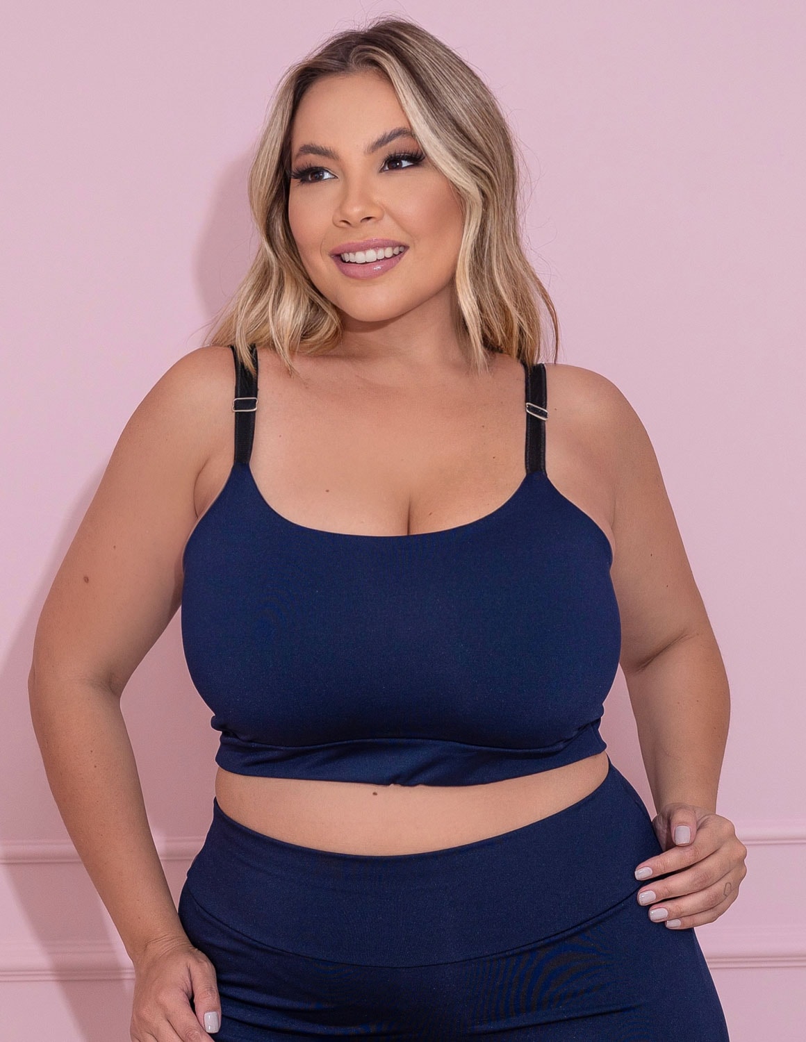 Cropped Plus Size Azul Marinho sem Bojo | Ref: 4.4.4140-18