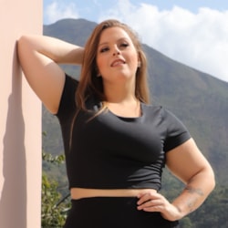 Cropped Plus Size Preto sem Bojo | Ref: 4.4.4300-01