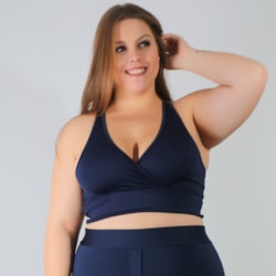 Cropped Plus Size sem Bojo Azul Marinho | Ref: 4.4.4126-18-48