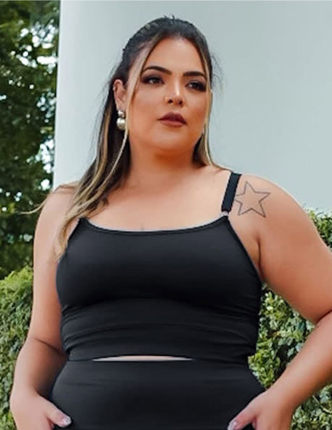 Cropped Preto Plus Size com Alças Reguláveis | Ref: 4.4.4140-01-48