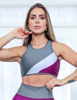 Cropped Top Feminino Fitness Nadador Sem Bojo Fitmoda