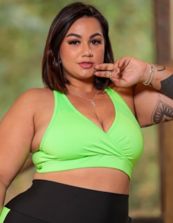 Cropped Verde Neon Plus Size sem Bojo | Ref: 4.4.4311-32