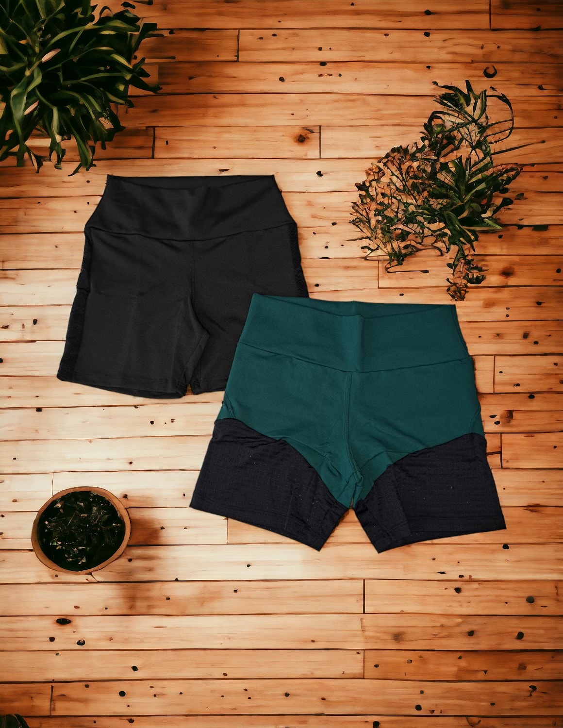 KIT 2 Shorts Suplex Academia Fitness Feminino Cintura Alta Cores Varia