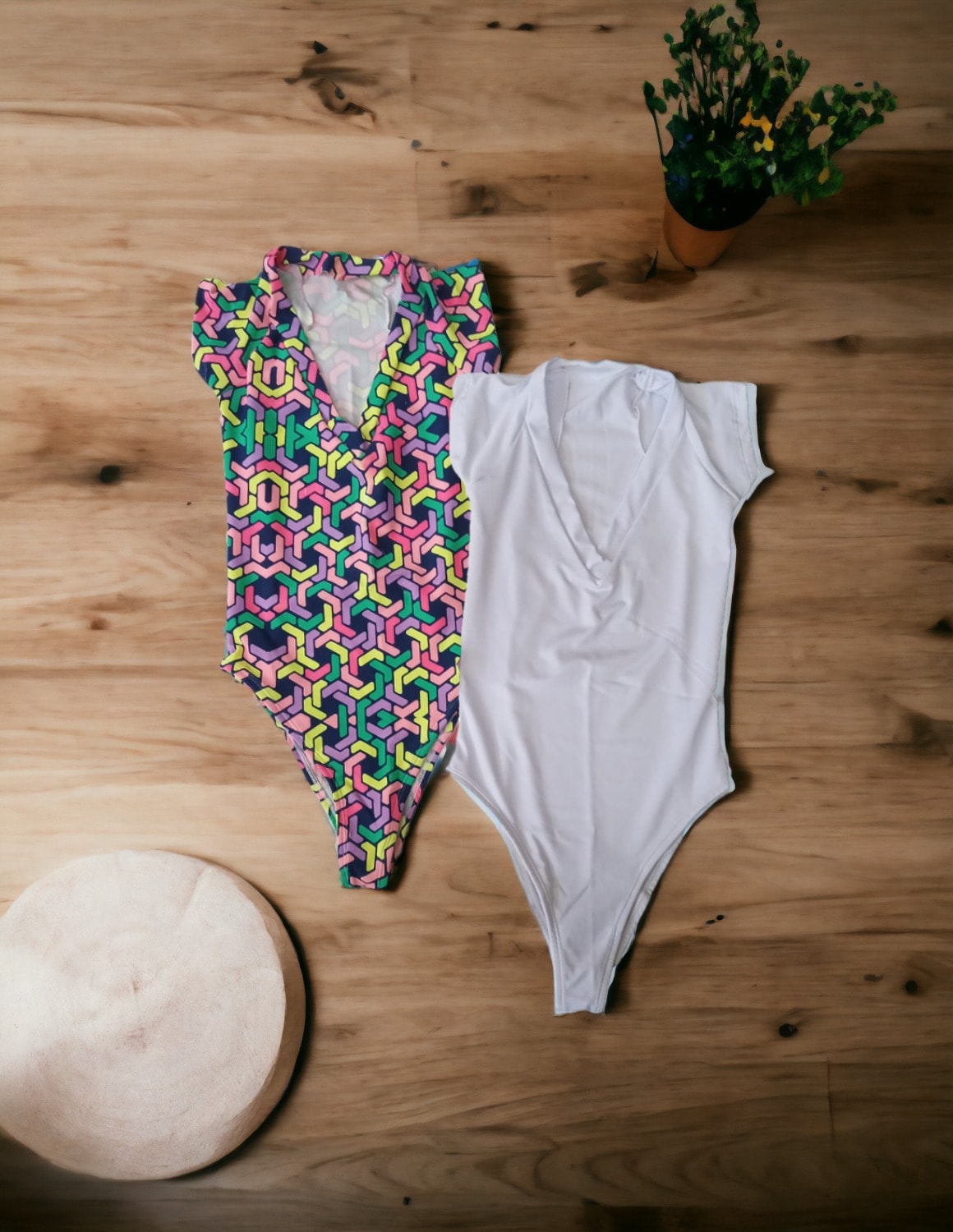 Kit com 2 Bodys Feminino sem Bojo e com Manguinhas