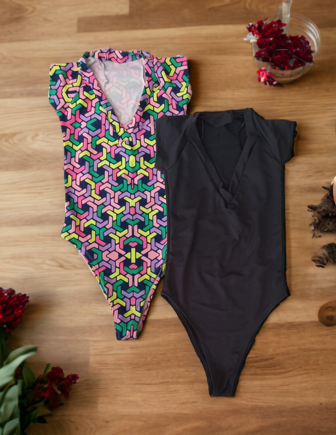 Kit com 2 Bodys Verão Feminino com Manguas e sem Bojo
