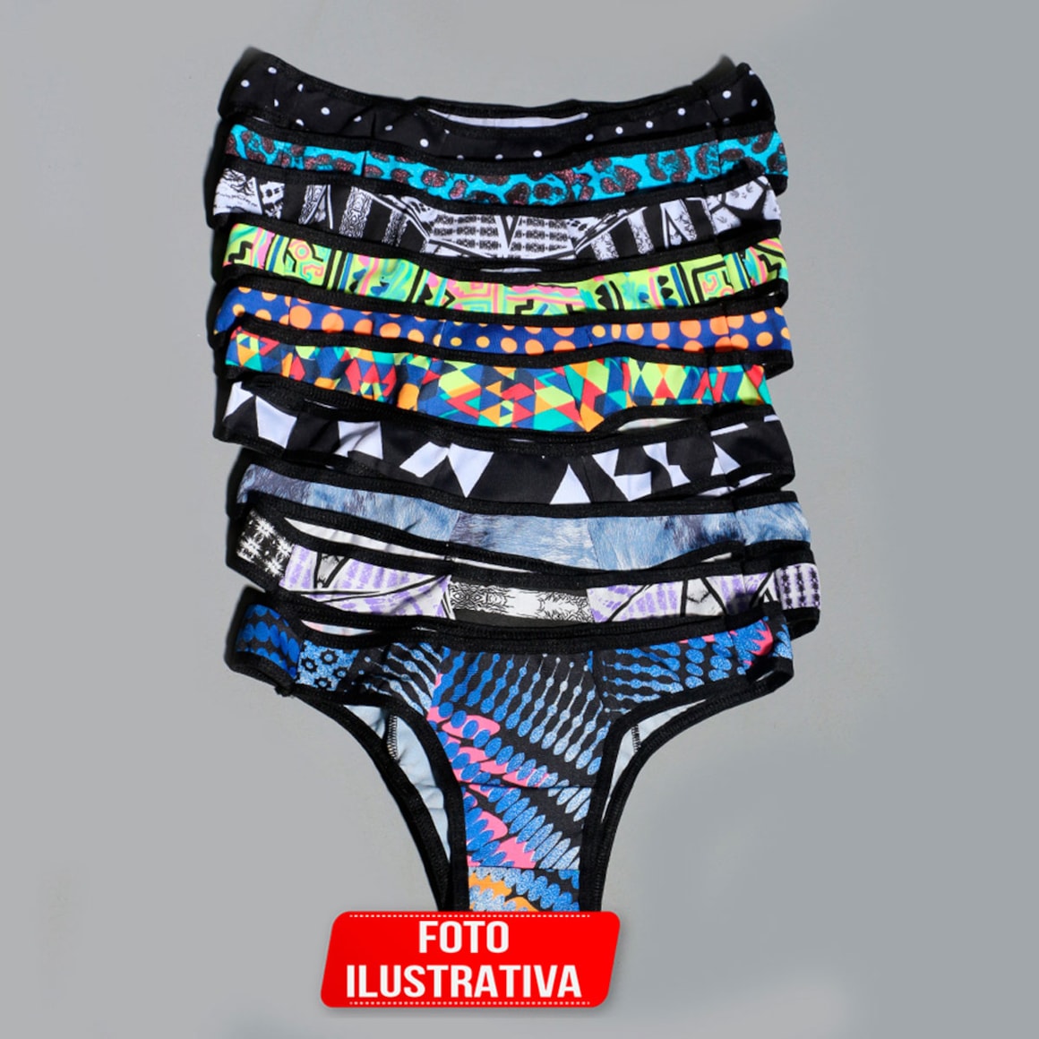 Kit Feminino de Calcinhas com 10 Unidades | Ref: KIT676-CALC
