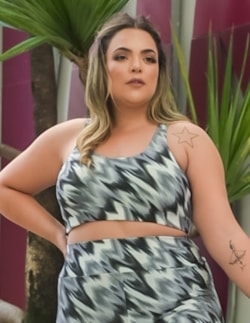 Top Feminino Fitness com Estampa Plus Size | Ref: 4.4.4434-3240