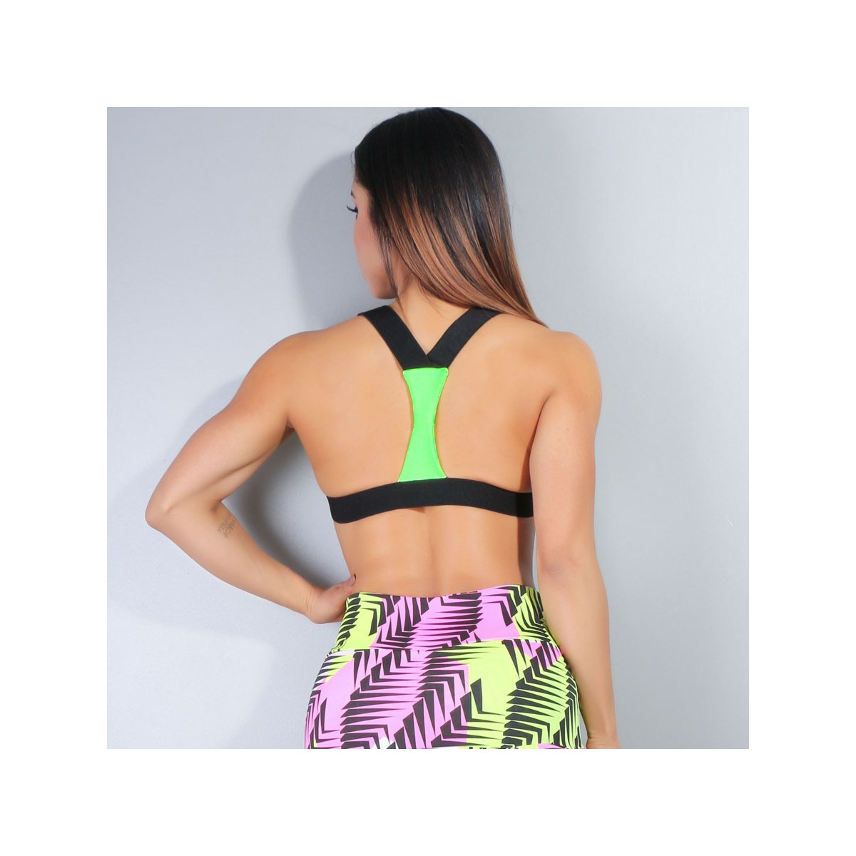 Top Feminino Fitness Verde Neon com Bojo | Ref: 4.4.4365-32