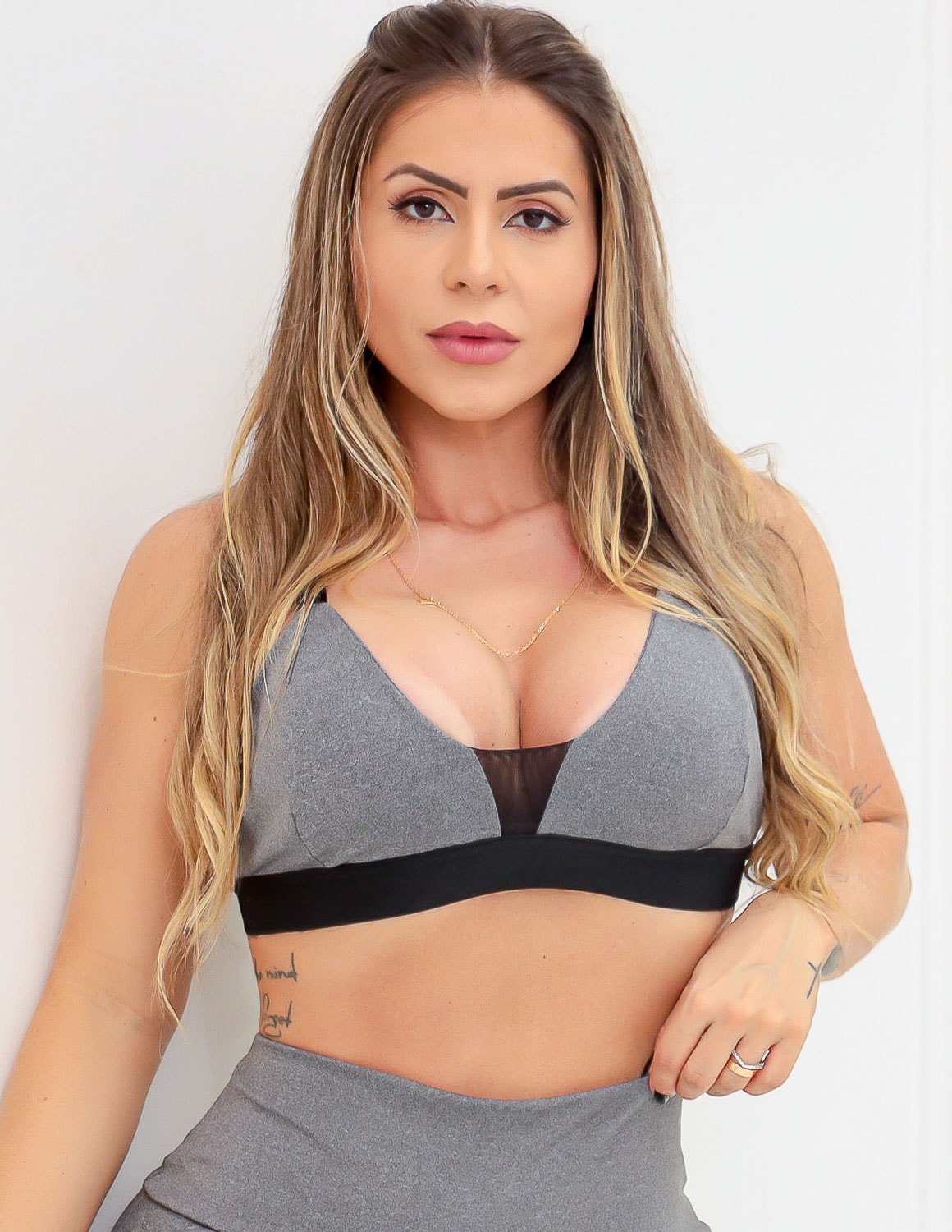 Top Feminino Mescla de Alcinhas e Bojo Removível | Ref: 4.4.4276-03