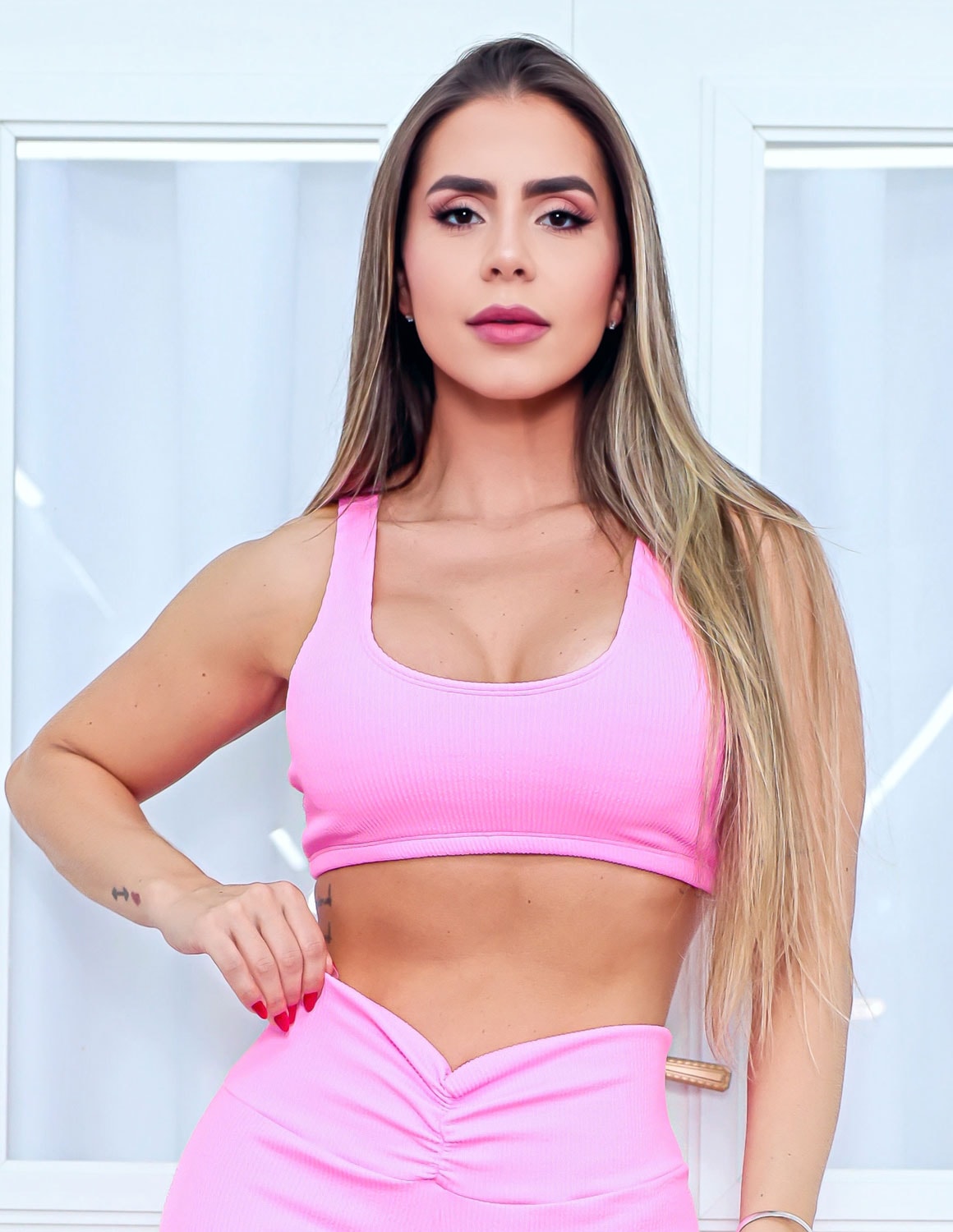 Top Fit em Poliamida Texturizada com Bojo Removível