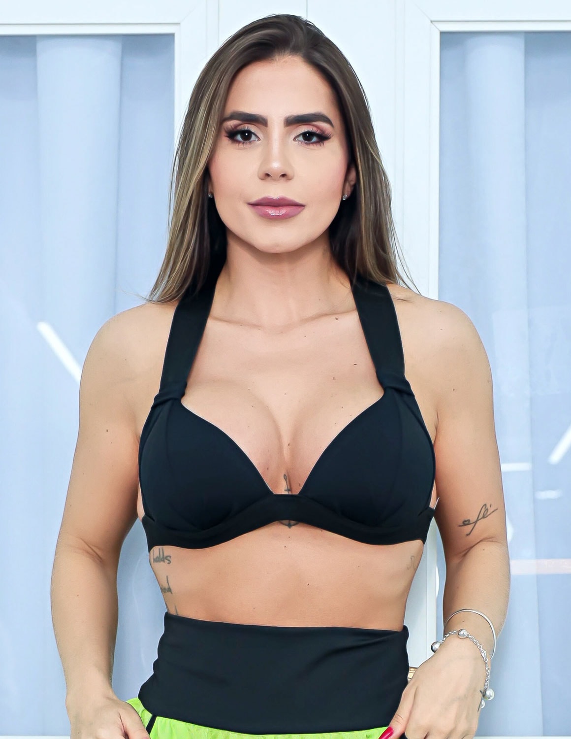 Top Fitness com Bojo e Elástico Preto | Ref: 4.4.1199-01-P