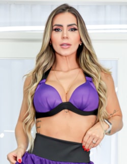 Top Fitness com Bojo em Dry Fit Roxo | Ref: 4.4.1199DRY-10