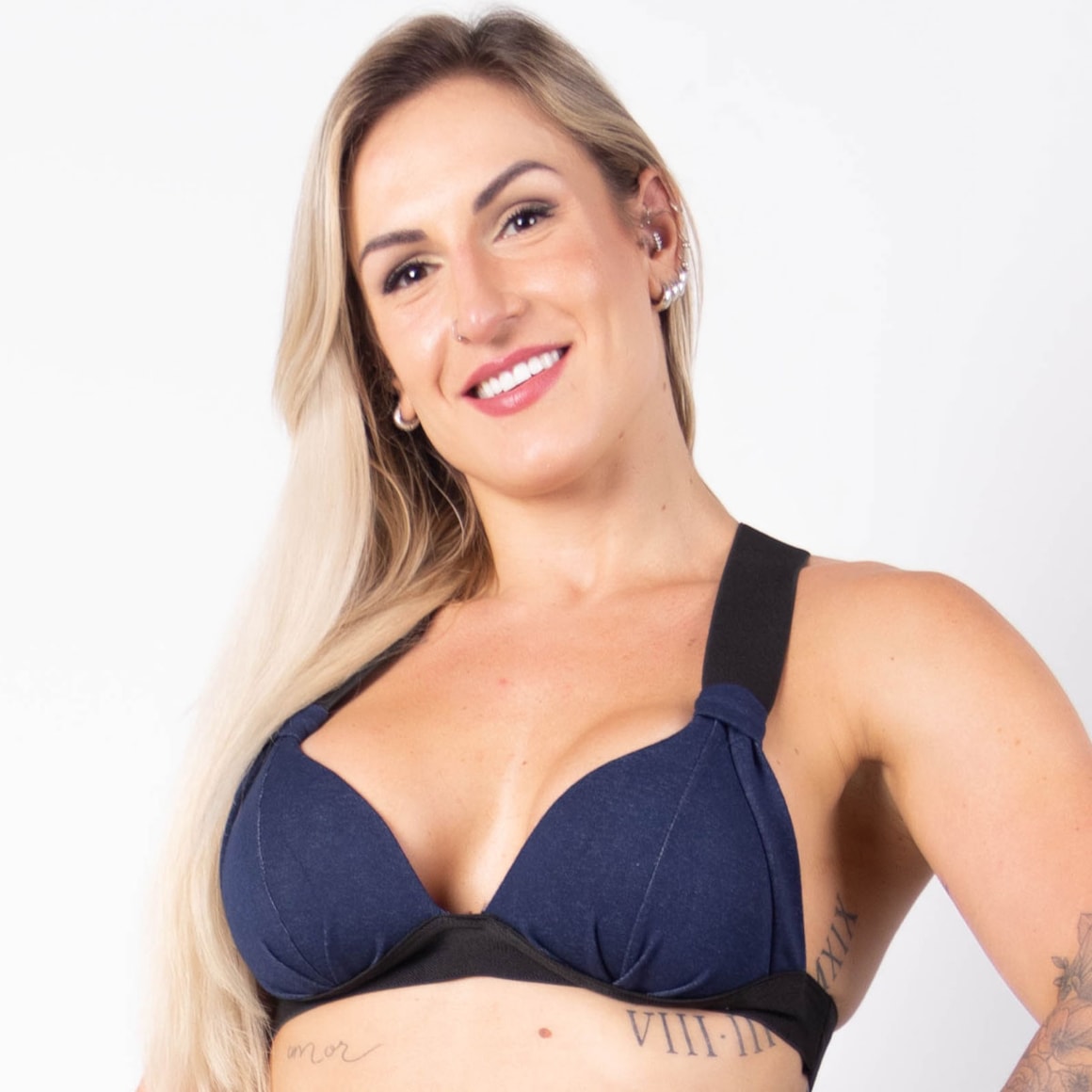 Top Fitness com Bojo Fake Jeans em Viscose | Ref: 3.3.2565-3146